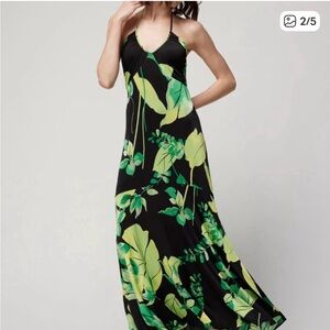 White House Black Market Tie Neck Halter Maxi Dress - Size 12